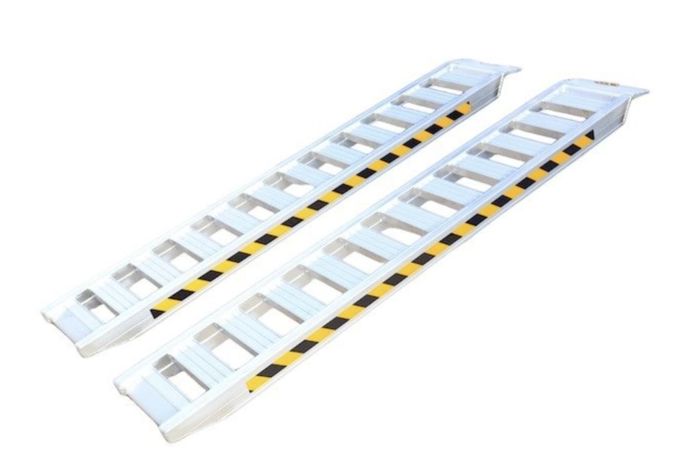 The Ramp People Loading Ramps Pair 3000kg Capacity (2500mm) | Non-folding Portable Aluminium Ramps for Plant Machinery, Diggers, Ride-on Mowers - Vans, Trailers