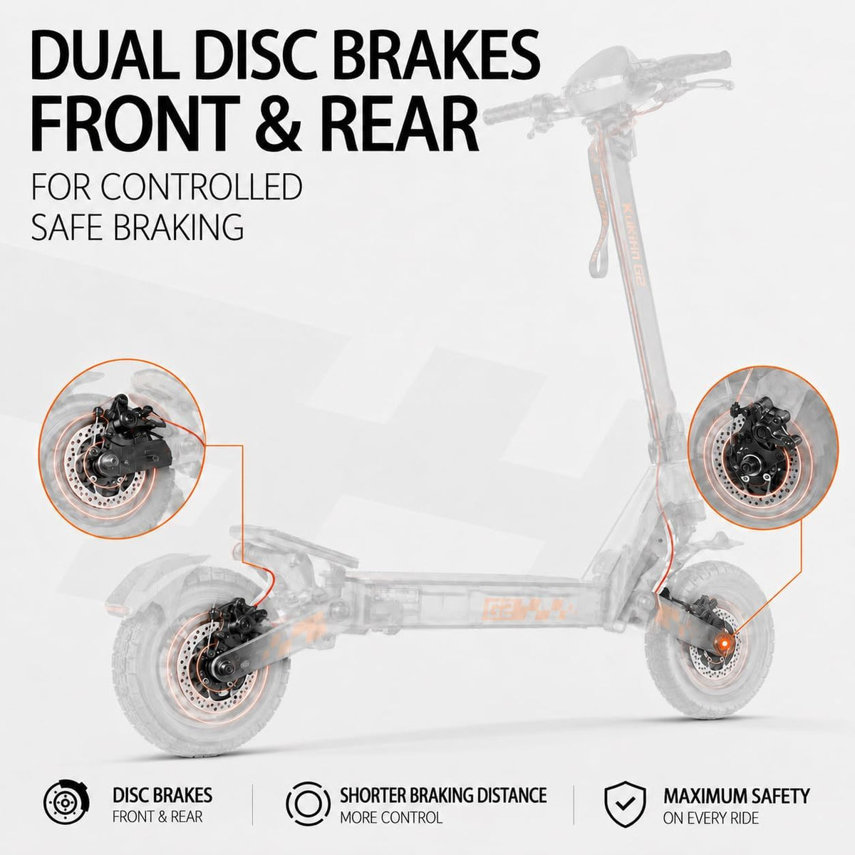 Kukirin G2 Electric Scooter,Electric Scooters Adult with Cuise Control, 55-60KM Range, 10Inch Tires, 3 Speed Mode, Double Braking System Fast E Scooter for Adults and Teens