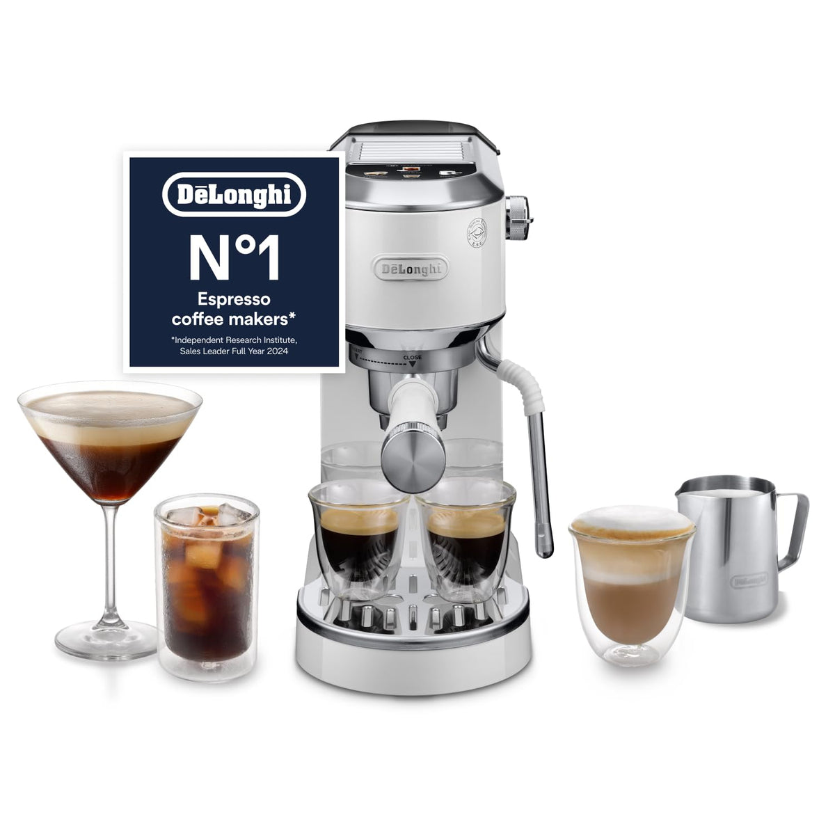 De'Longhi Dedica Style - Manual Espresso Machine Manual Milk Frother Metal