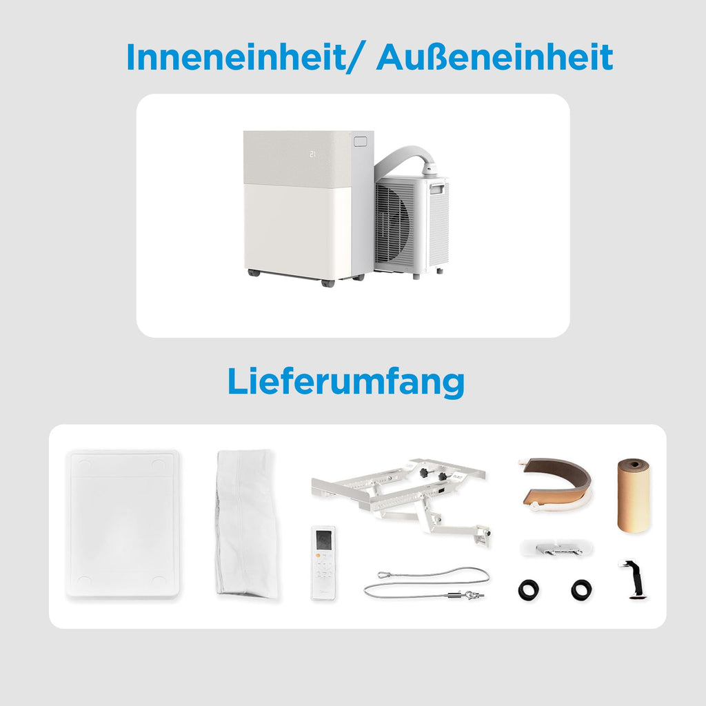 Midea PortaSplit-E Mobile Air Conditioner, Cooling A++/Heating A+