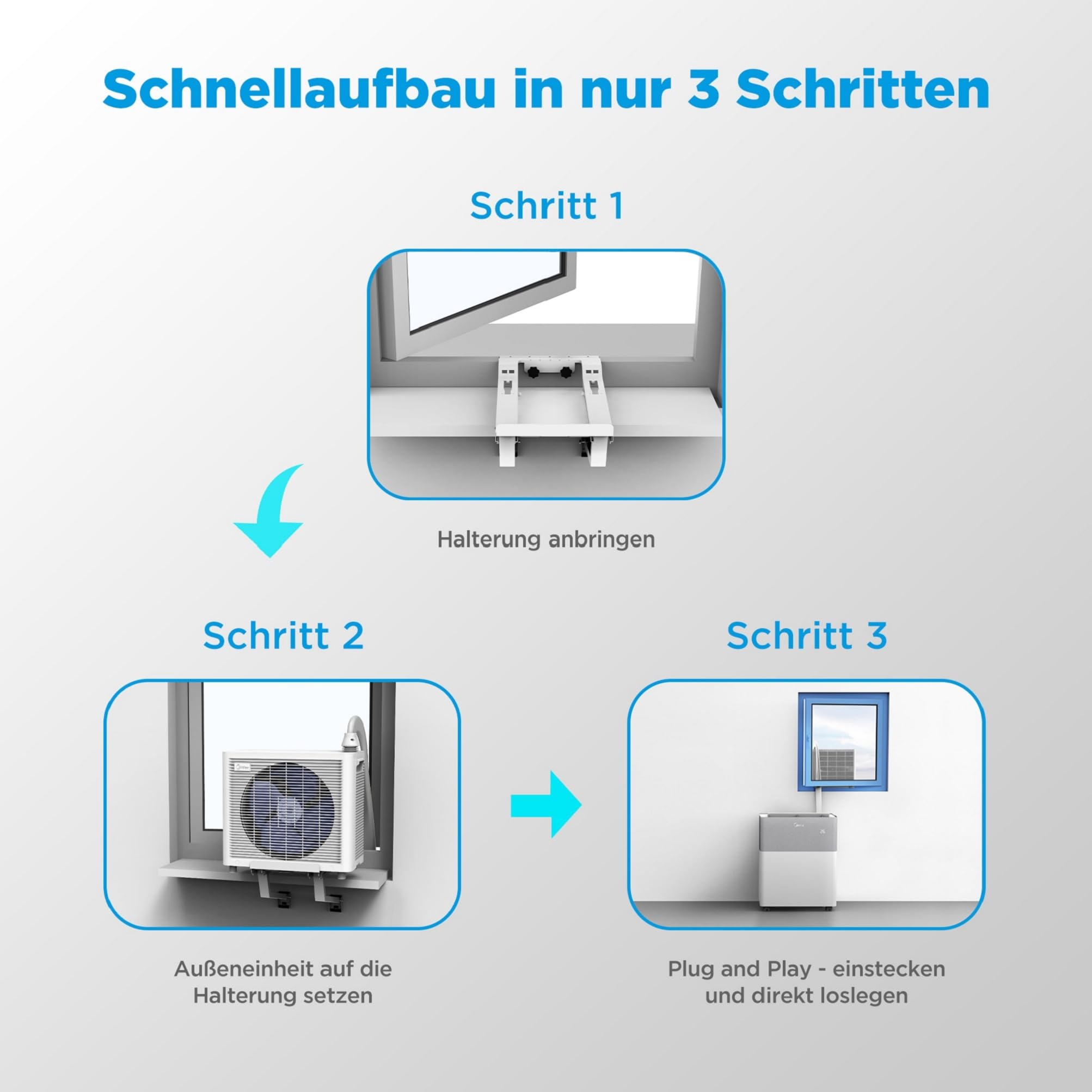 Midea PortaSplit-E Mobile Air Conditioner, Cooling A++/Heating A+