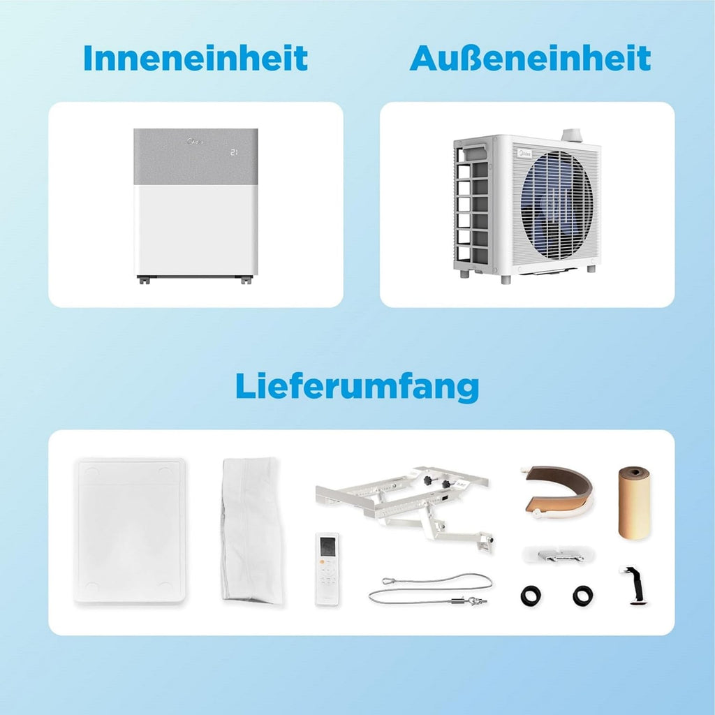 Midea Portasplit Cool Mobile Air Conditioner, cooling only, A++, 8,000 BTU, 2.3 kW