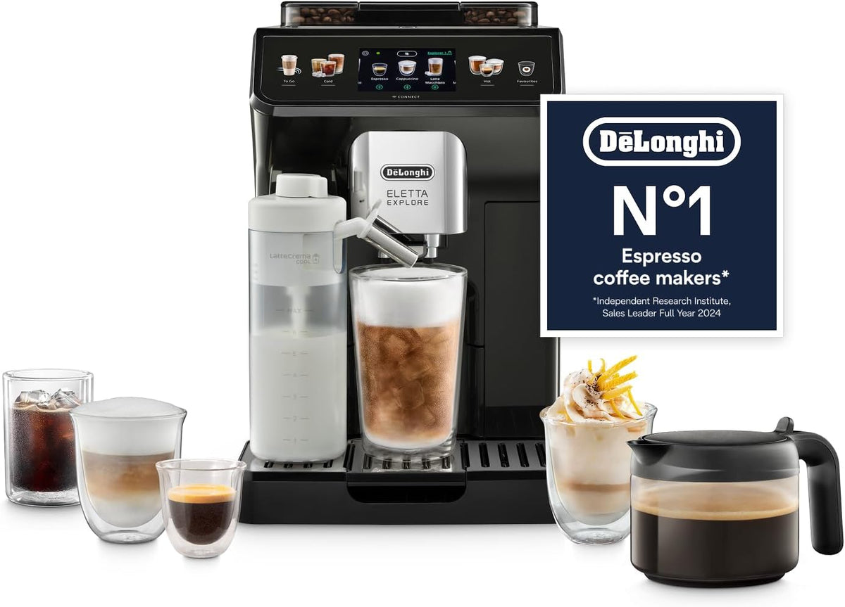 De'Longhi Eletta Explore - Automatic Coffee Machine 50+ Drinks Cold Brew