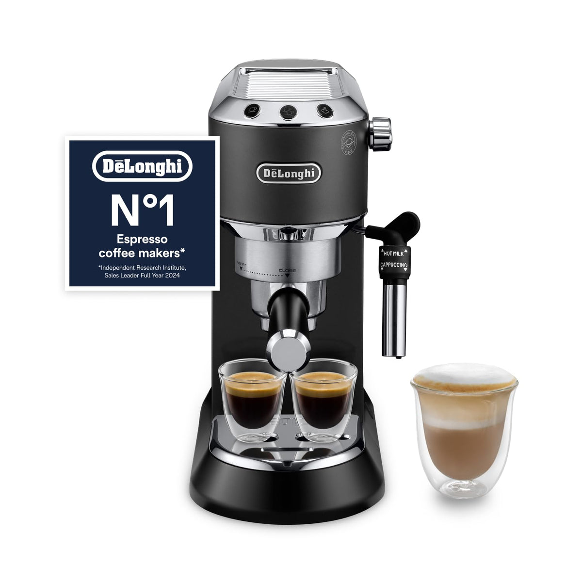 De'Longhi Dedica Style - Manual Espresso Machine Manual Milk Frother Metal