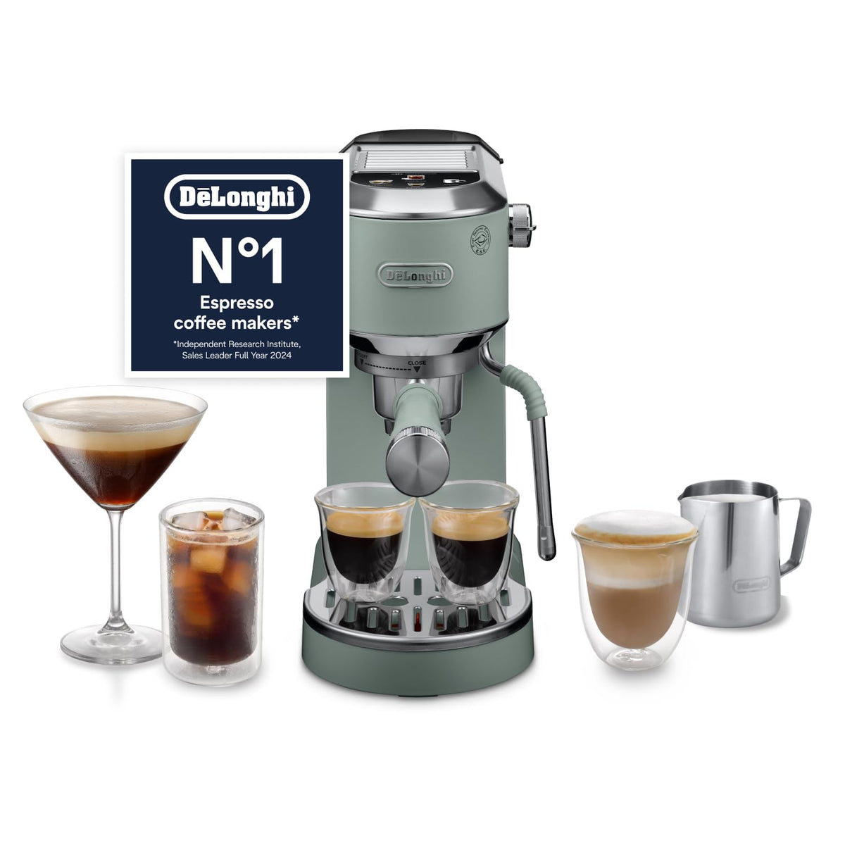De'Longhi Dedica Style - Manual Espresso Machine Manual Milk Frother Metal