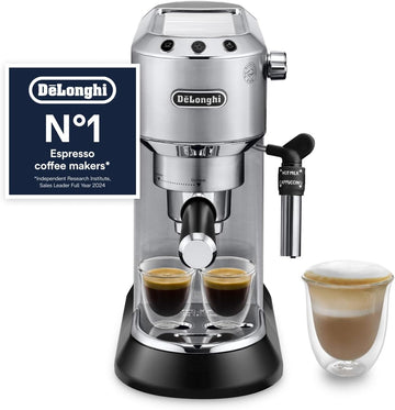 De'Longhi Dedica Style - Manual Espresso Machine Manual Milk Frother Metal