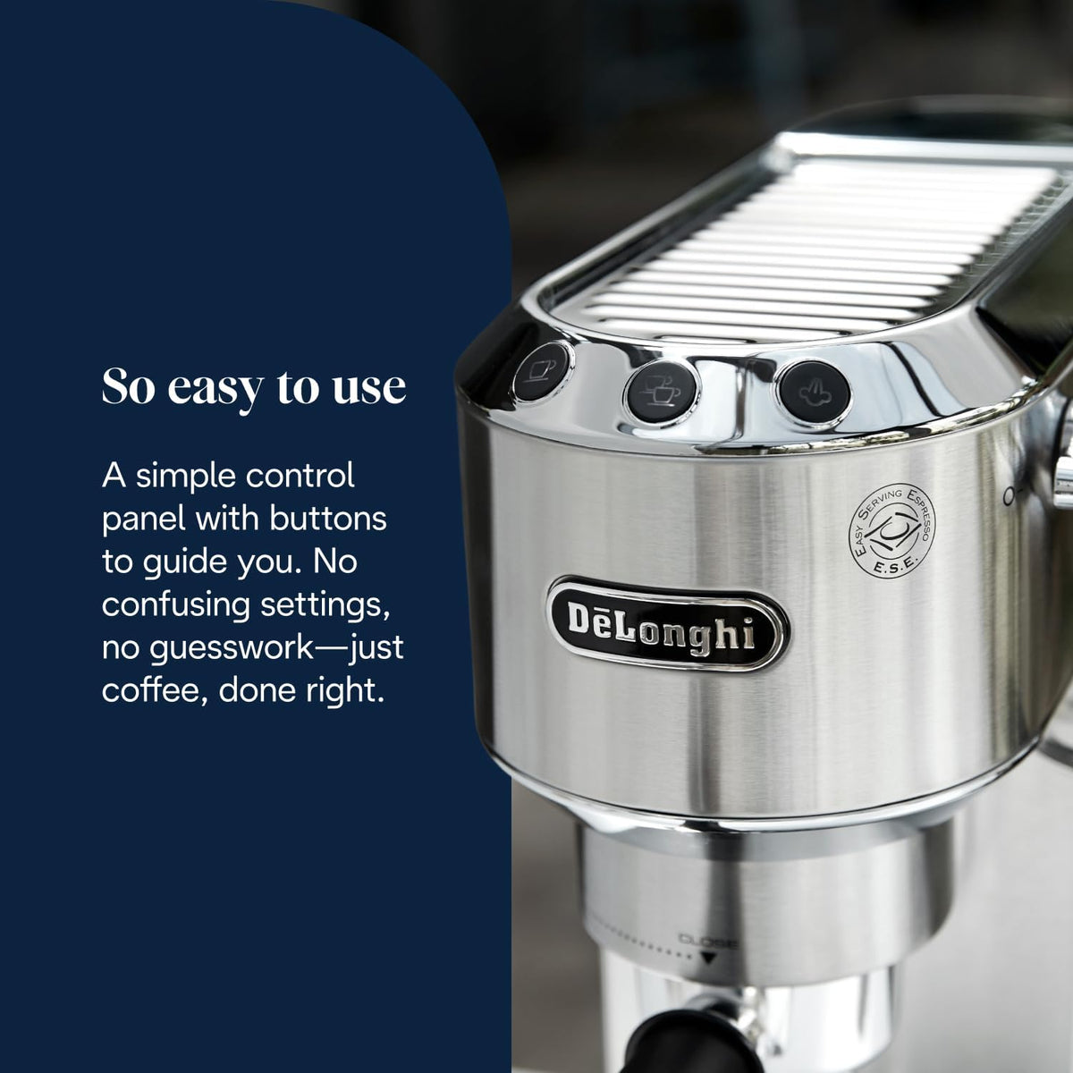 De'Longhi Dedica Style - Manual Espresso Machine Manual Milk Frother Metal