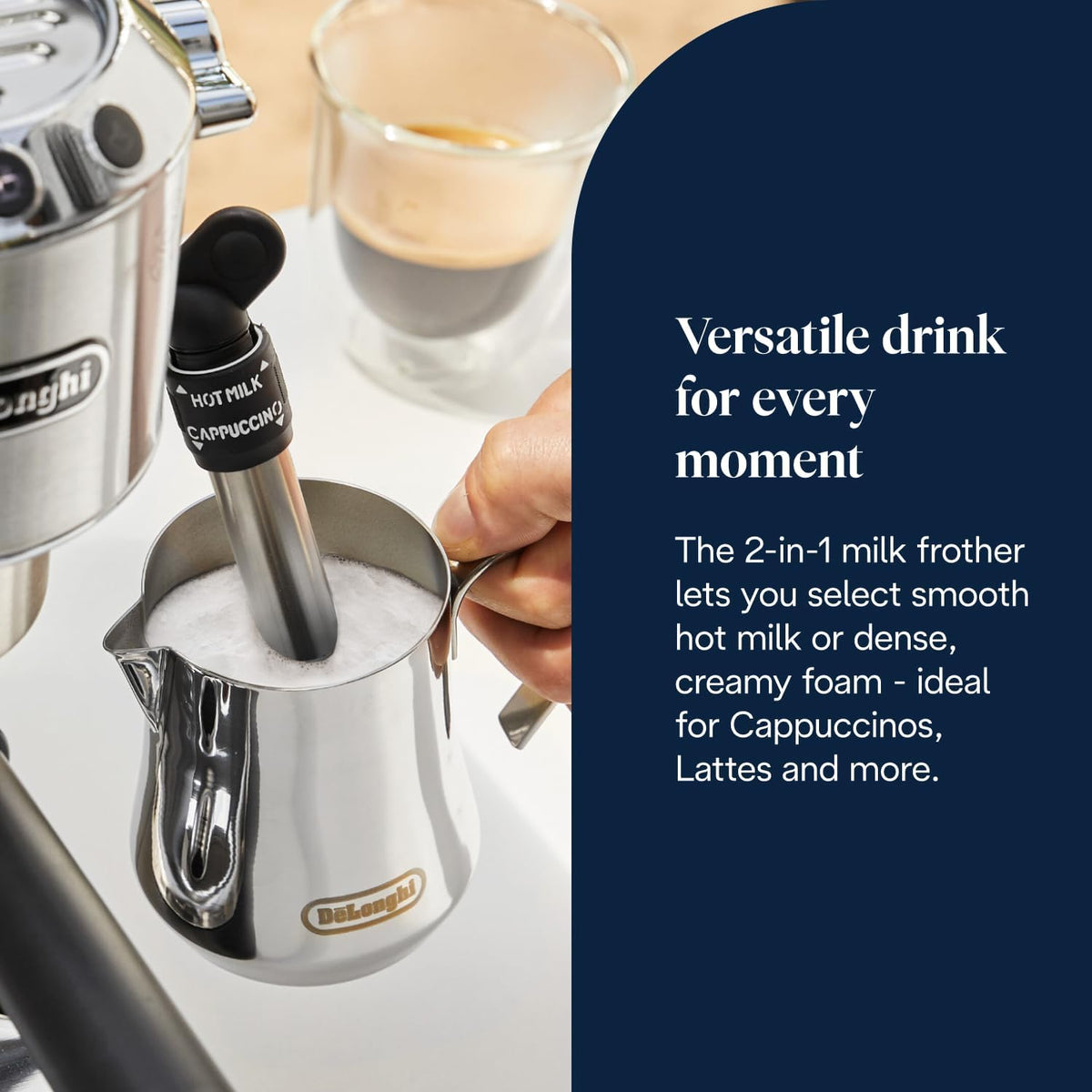 De'Longhi Dedica Style - Manual Espresso Machine Manual Milk Frother Metal