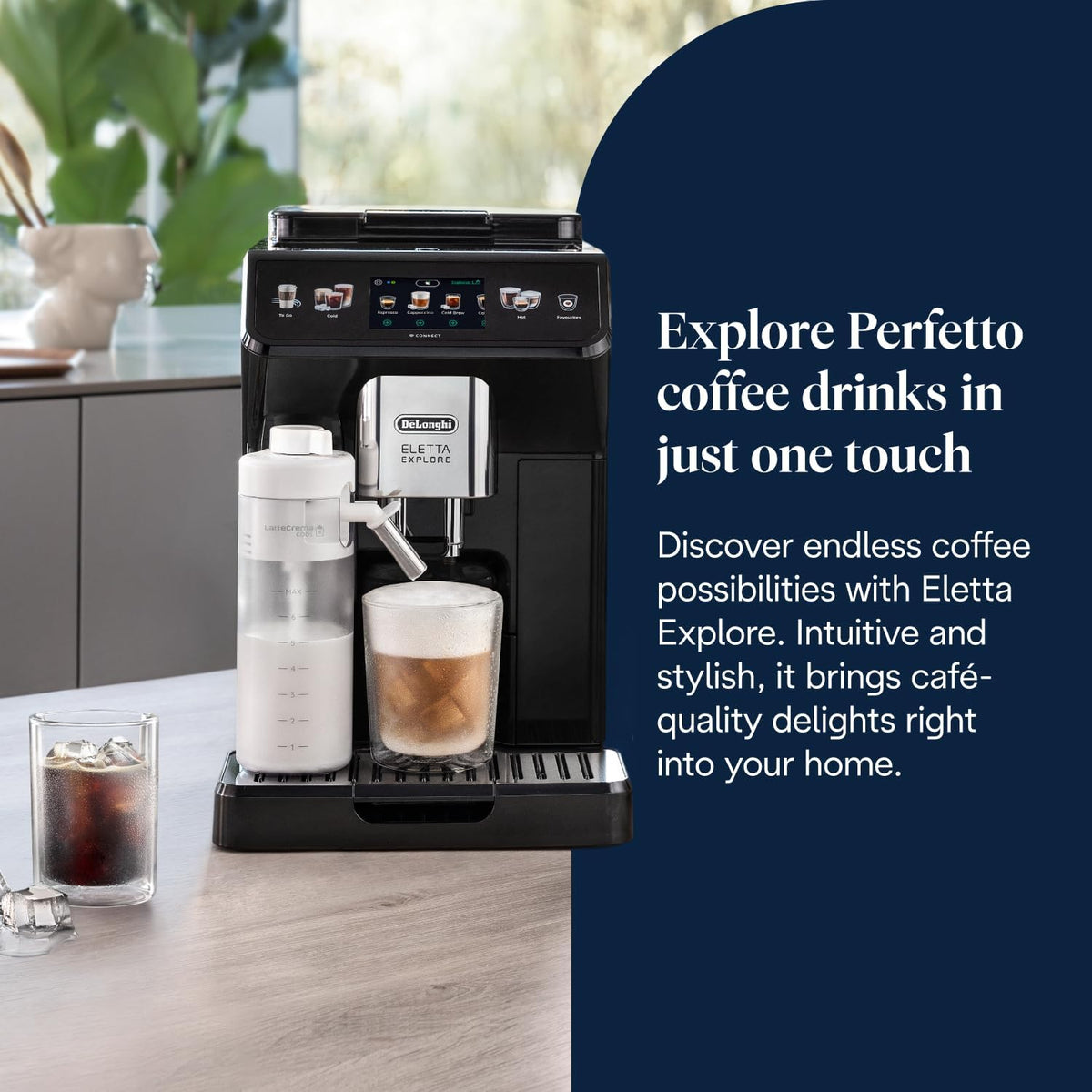 De'Longhi Eletta Explore - Automatic Coffee Machine 50+ Drinks Cold Brew