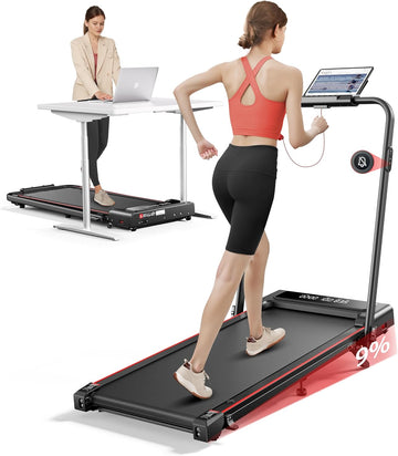 Klappbares Laufband 2-in-1 mit Steigungsfunktion, 12 km/h