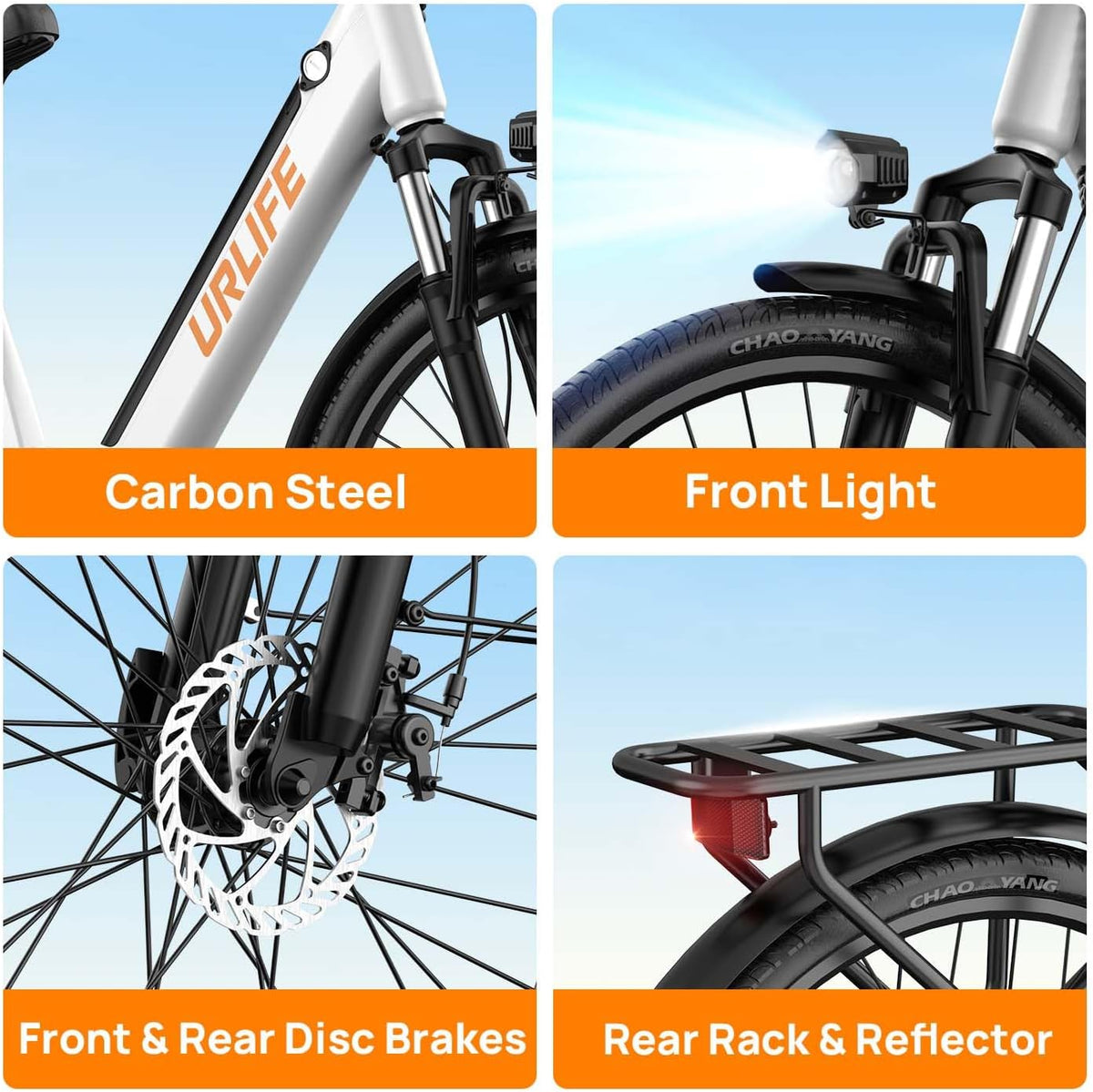 URLIFE 26" Electric Bikes for Adults, Mountain Bike with LCD Display, Removable Battery 250W Powerful Motor, 7-Speed Derailleur 80KM Max Range Ebike Commute MTB