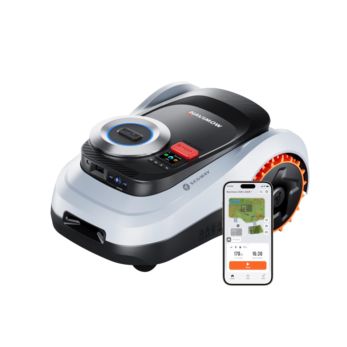 Segway Navimow i215 LiDAR Robotic Lawn Mower without Boundary, Rec. 1500 m²