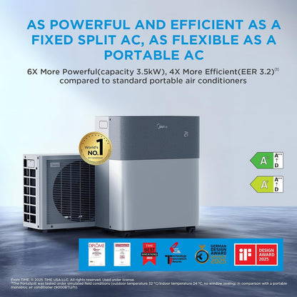 12000 BTU Portable Air Conditioner with Heat Pump, WiFi Control, Cooling, Heating & Dehumidifier Functions