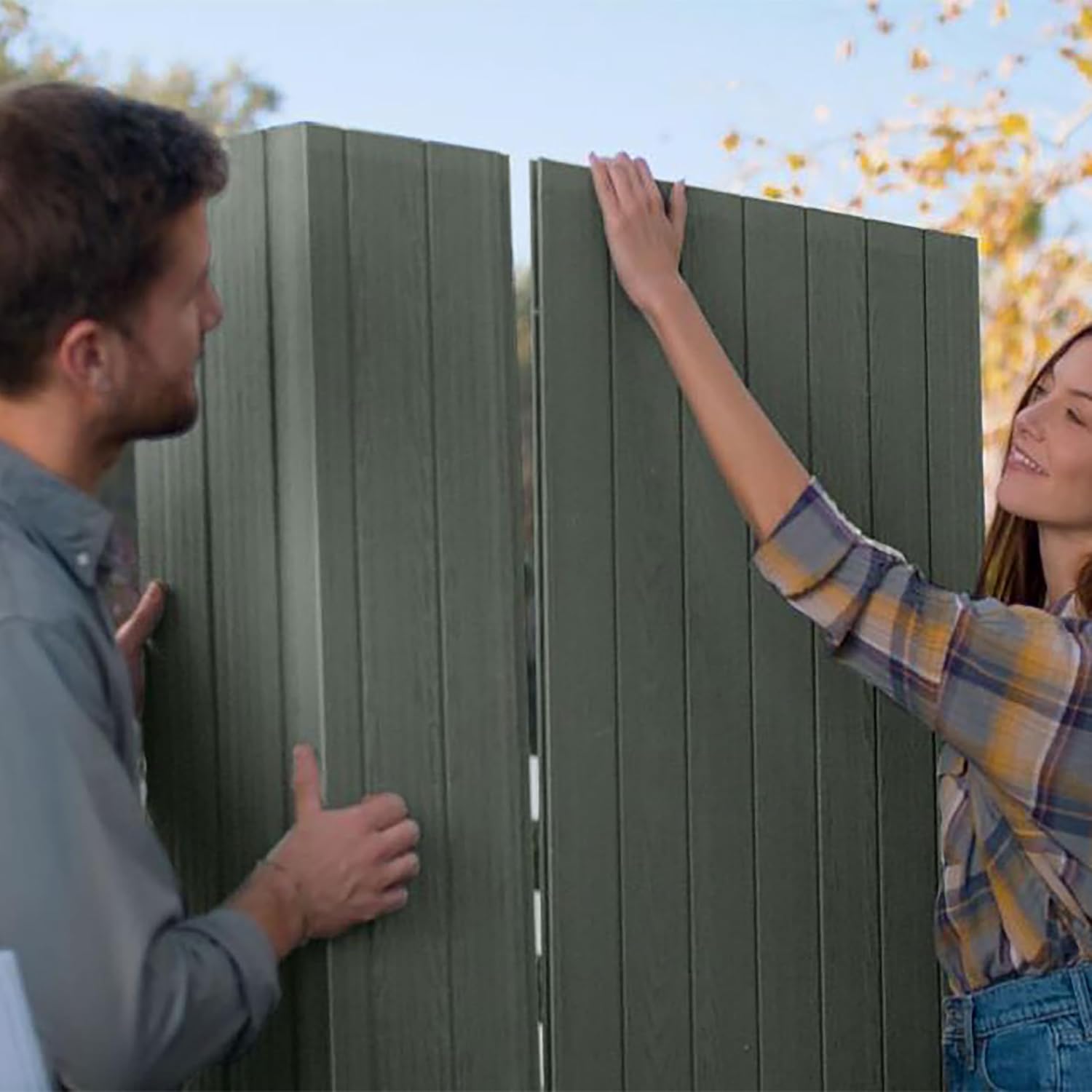 Keter Darwin 6x4ft Double Door Garden Shed – Green | Evotech Wood-Effect Composite | Weatherproof Outdoor Storage for Tools, Bikes & Equipment | Skylight, Ventilation & Heavy-Duty Floor