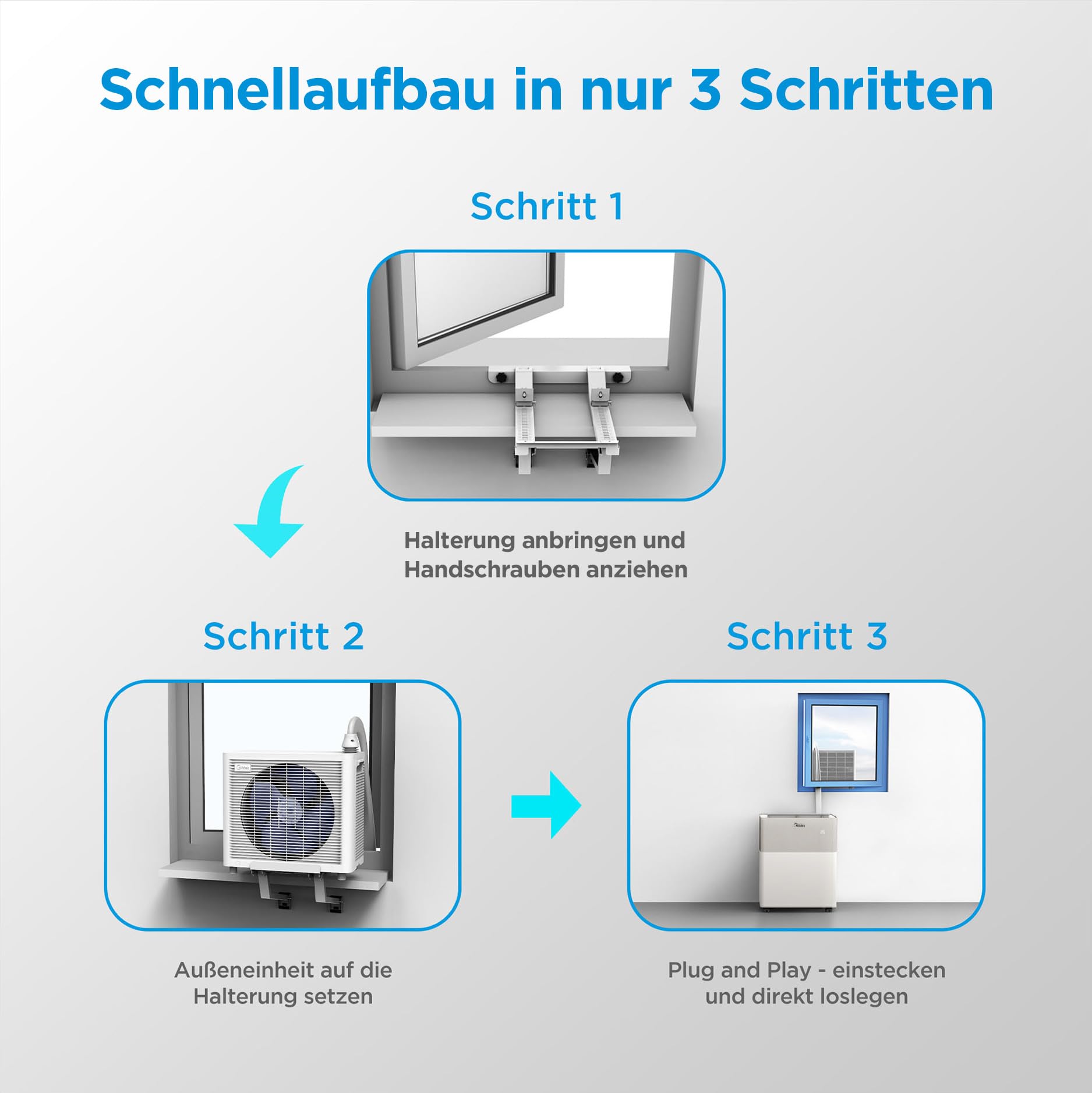 Midea PortaSplit-E Mobile Air Conditioner, Cooling A++/Heating A+