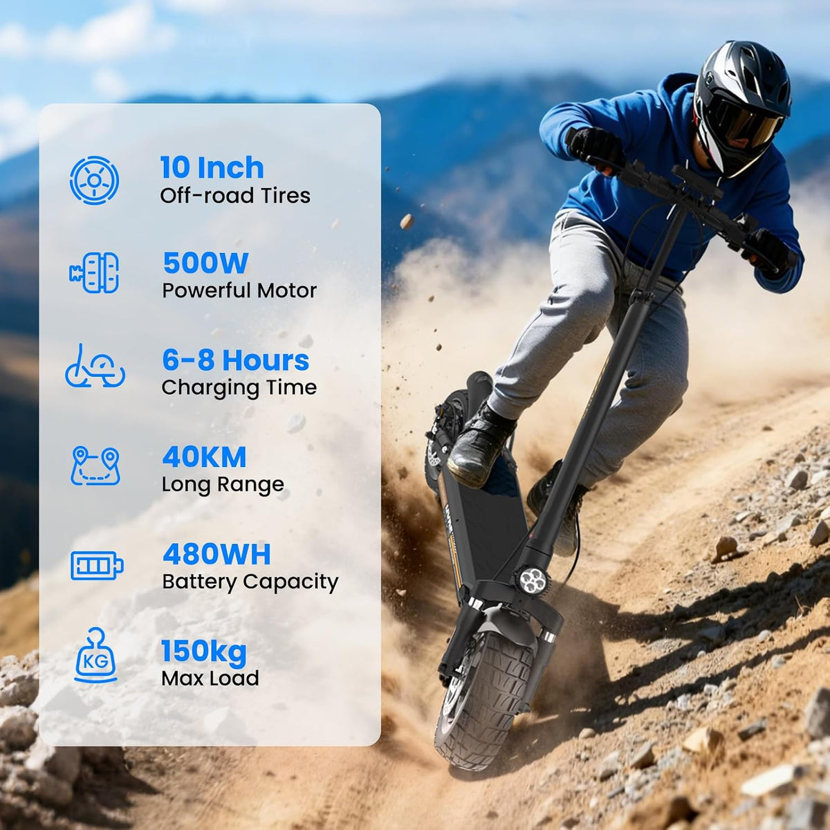W9 Series Electric Scooter Adult E Scooter Off Road 40km Range