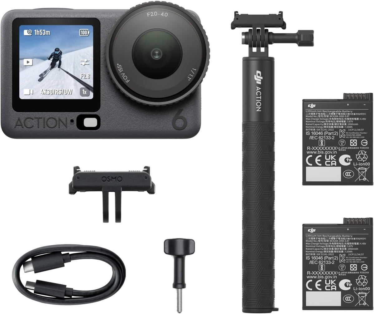 DJI Osmo Action 6 Capture More Combo, 8K Action Camera for Multi Scenarios