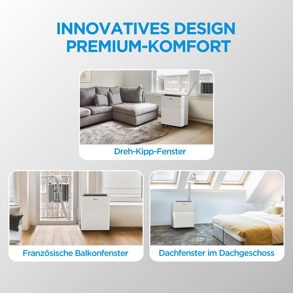 Midea PortaSplit-E Mobile Air Conditioner, Cooling A++/Heating A+