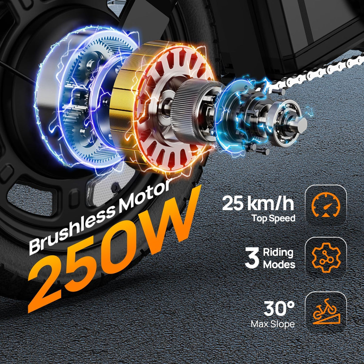 URLIFE 14" Electric Bike, Portable E-bike with 48V 7.5AH Removable Battery 250W Brushless Motor, 60 KM Max Range, Folding Ebike LCD Display, Electric Commuter Bicycle for Adults and Teens