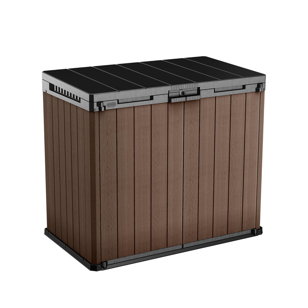 Keter Store it Out Nova Outdoor Garden Storage Shed, 32 x 71.5 x 113.5 cm, Dark Grey with Light Grey Lid