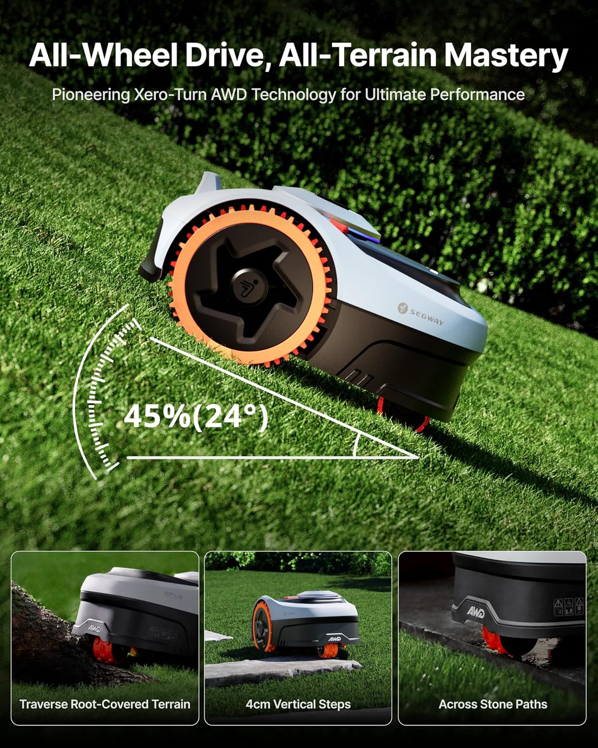 Segway Navimow i208 AWD Robotic Lawn Mower, with Garage S, Rec. 800 m²