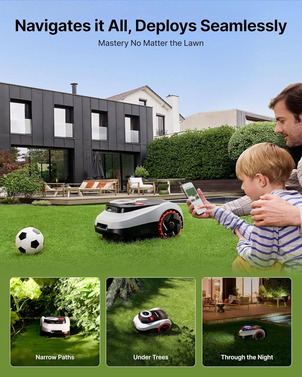 Segway Navimow i215 LiDAR Robotic Lawn Mower without Boundary, Rec. 1500 m²