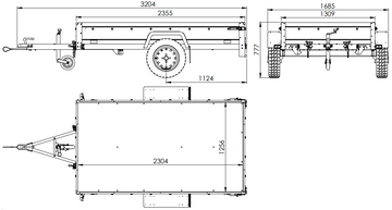 UNITRAILER Garden 230 KIPP ALU – Anhänger 2305×1256 mm, 750 kg zGG