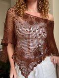 Clover Poncho crochet pattern - styled view